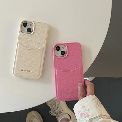 Card Case Lettering Leather Phone Holder Faux