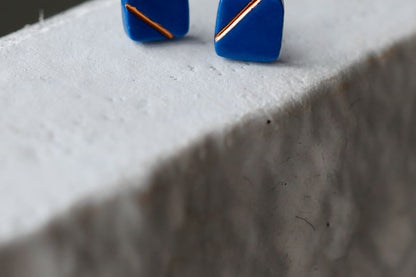 Stud Earring Ceramic Square