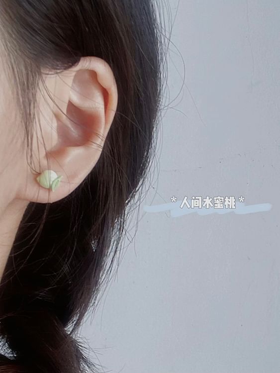 Earring Stud Ceramic Peach