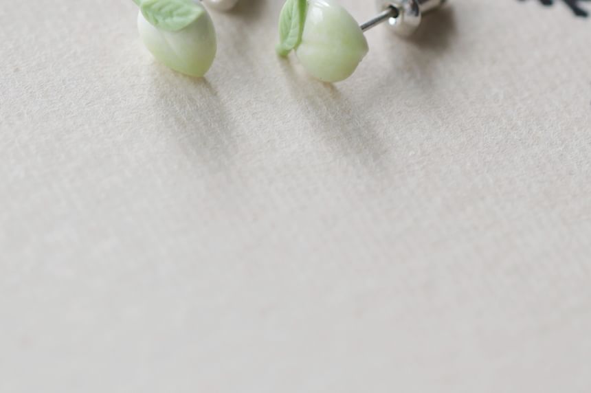 Earring Stud Ceramic Peach