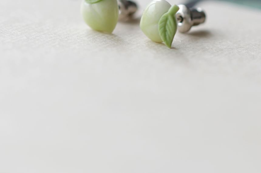 Earring Stud Ceramic Peach
