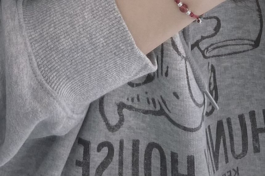 String Agate Sterling Silver Bead Bracelet