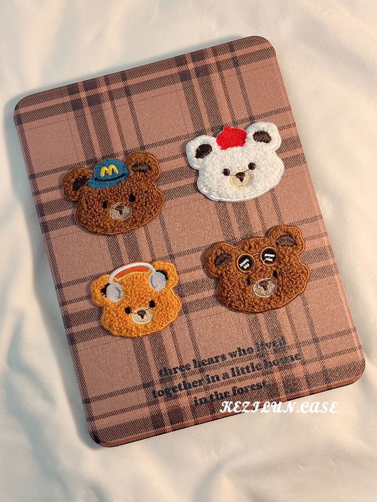 Case iPad Bear Plaid