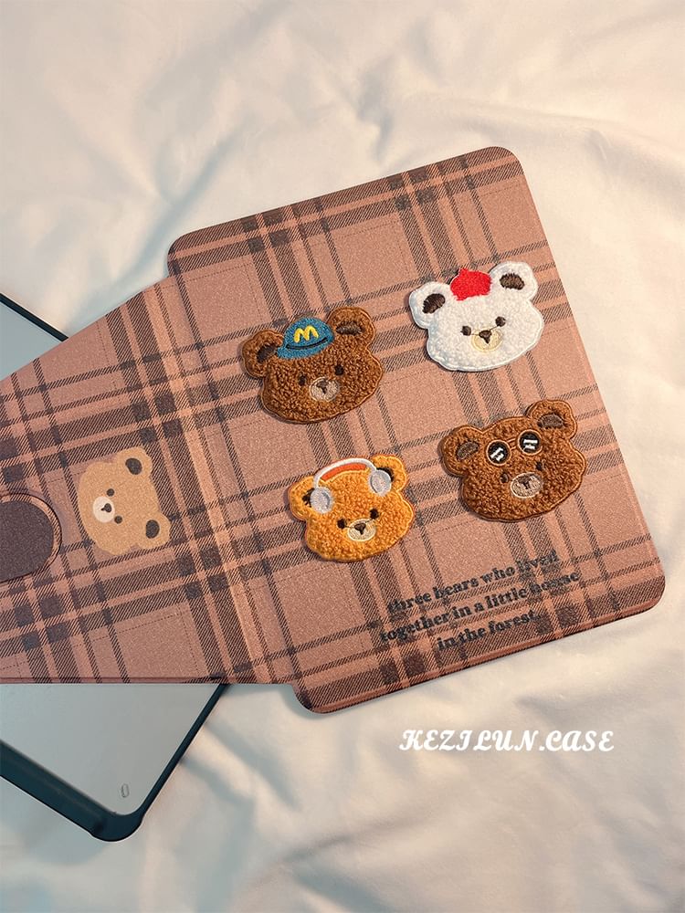 Case iPad Bear Plaid