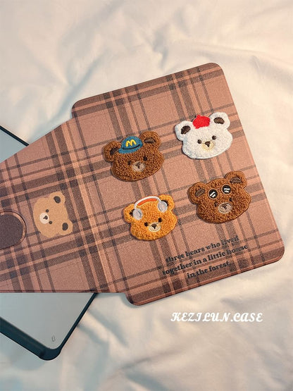 Case iPad Bear Plaid