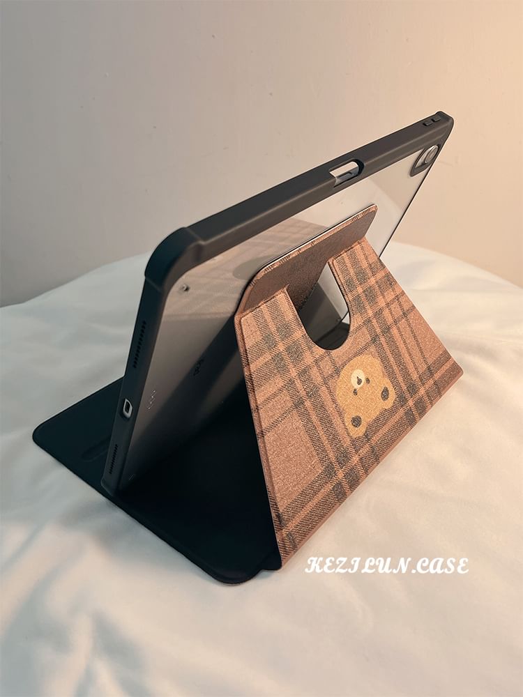 Case iPad Bear Plaid
