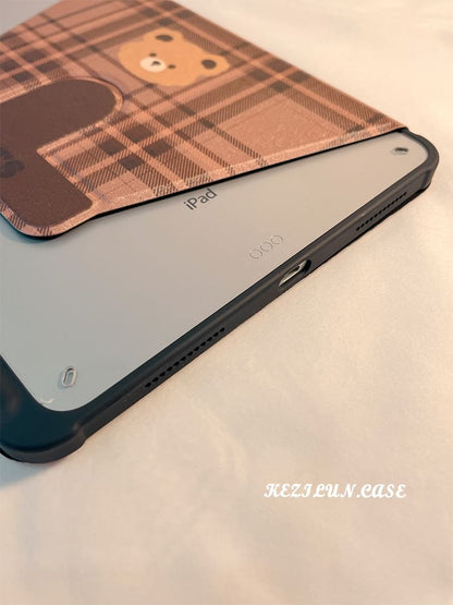 Case iPad Bear Plaid