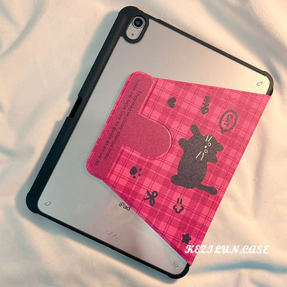 Cat iPad Plaid Case