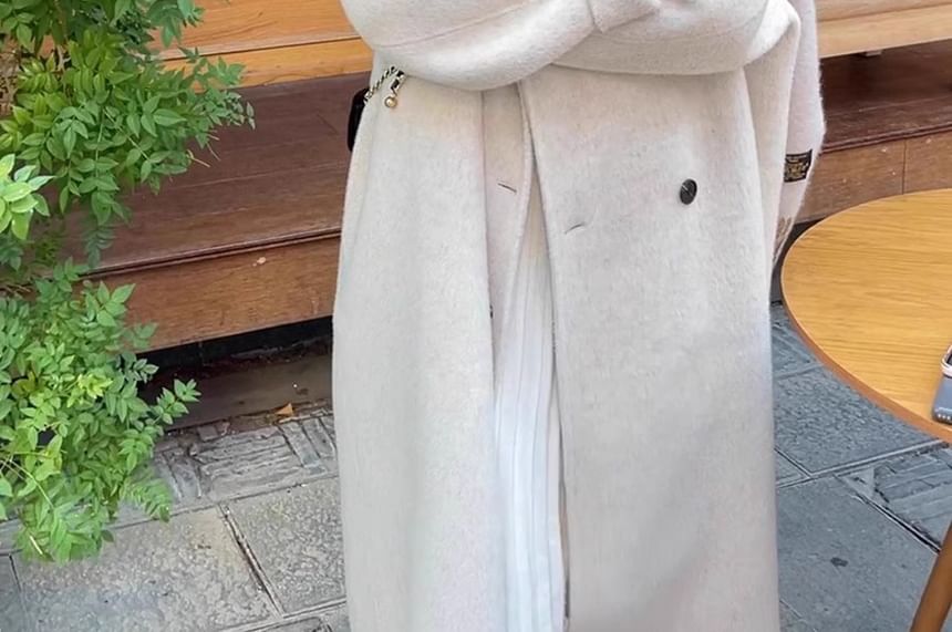 Double Breasted Plain Long Coat