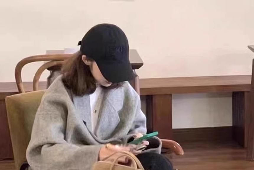 Double Breasted Plain Long Coat