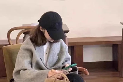 Double Breasted Plain Long Coat