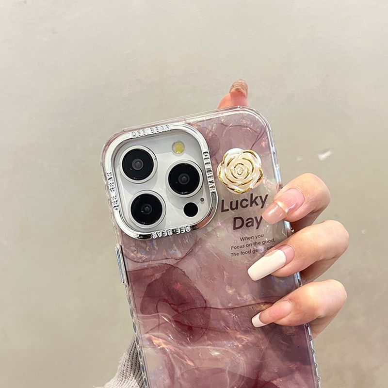 Print Phone Floral Case Marble