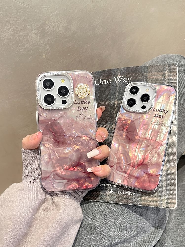 Print Phone Floral Case Marble