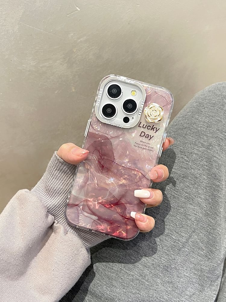 Print Phone Floral Case Marble