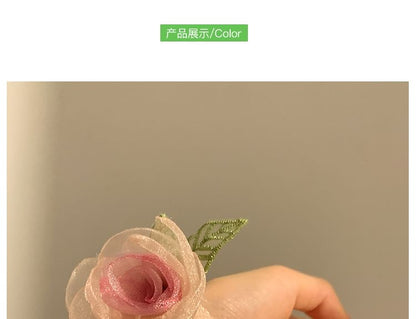 (Various / Designs) Tie Scrunchie Hair Pearl Clip Mesh Rose Faux