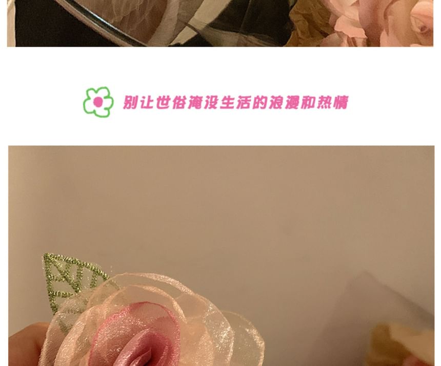 (Various / Designs) Tie Scrunchie Hair Pearl Clip Mesh Rose Faux