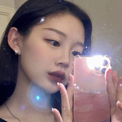 Silver Huggie Earring Bow Sterling