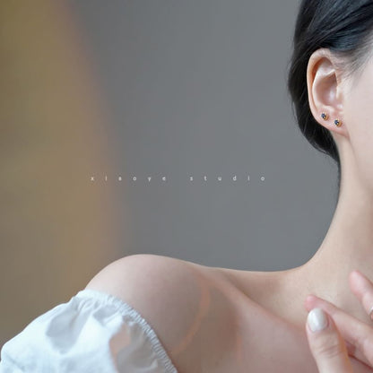 Stud Silver Sterling Earring Rhinestone