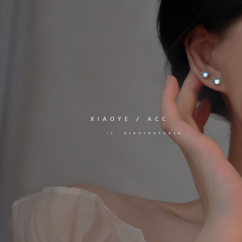 Stud Silver Gemstone Earring Sterling Faux