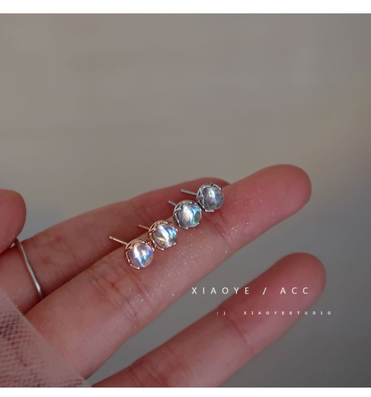 Stud Silver Gemstone Earring Sterling Faux