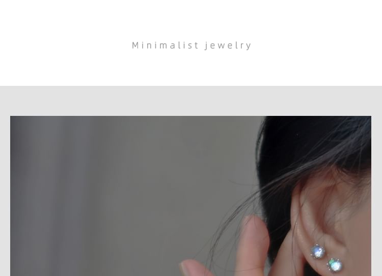 Stud Silver Gemstone Earring Sterling Faux