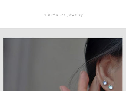 Stud Silver Gemstone Earring Sterling Faux