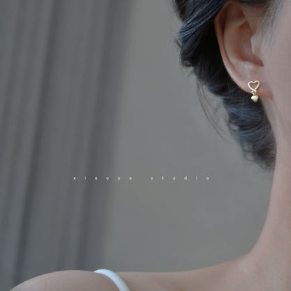 Earring Sterling Drop Silver Heart