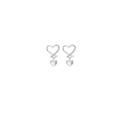 Earring Sterling Drop Silver Heart