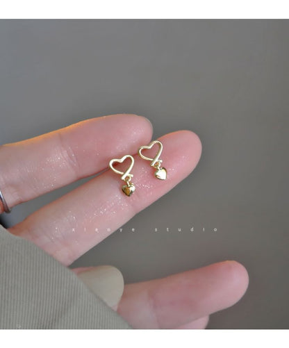 Earring Sterling Drop Silver Heart