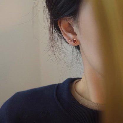 Heart Silver Sterling Stud Earring