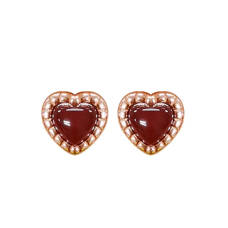Heart Silver Sterling Stud Earring