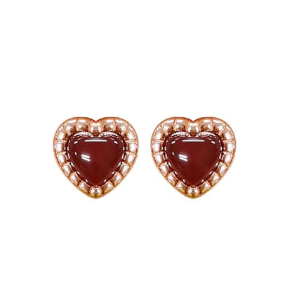 Heart Silver Sterling Stud Earring