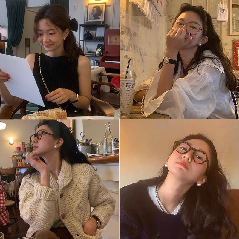 Earring Faux Stud Sterling Pearl Silver