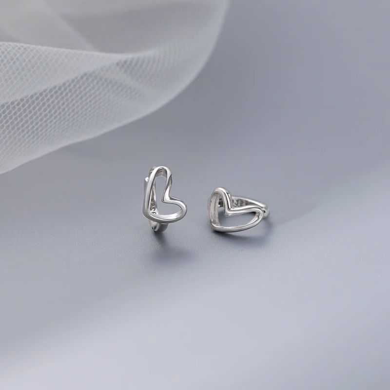 Earring Silver Sterling Heart Huggie