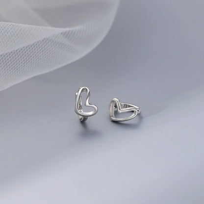 Earring Silver Sterling Heart Huggie