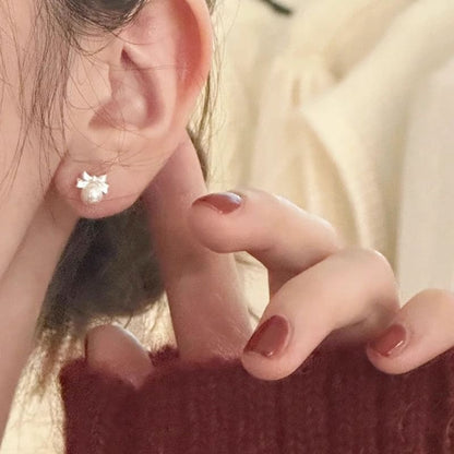 Sterling Bow Pearl Silver Faux Barbell Earring