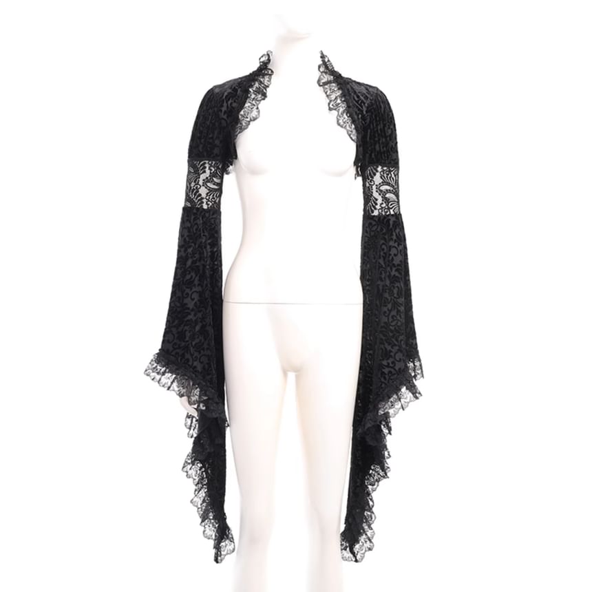 Velvet Mini Bodycon Dress & Lace Shrug