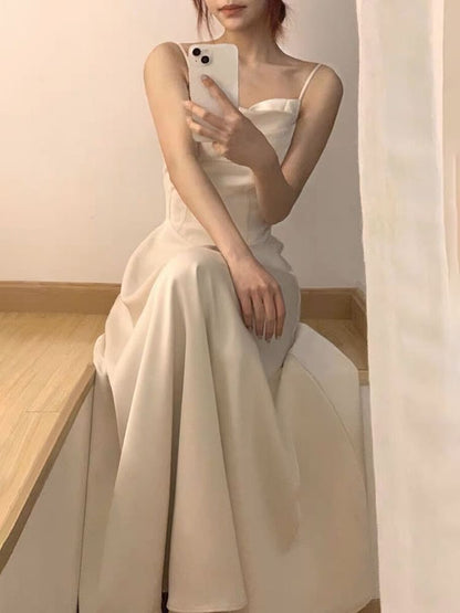 Shirred A-Line Maxi Dress