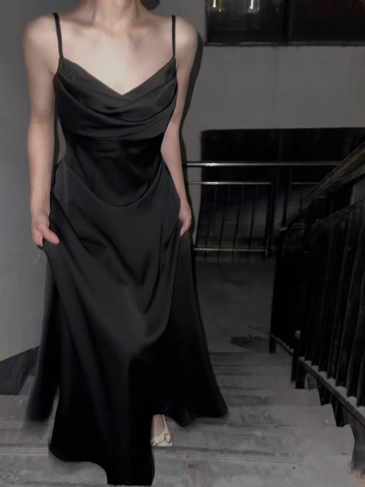 Shirred A-Line Maxi Dress