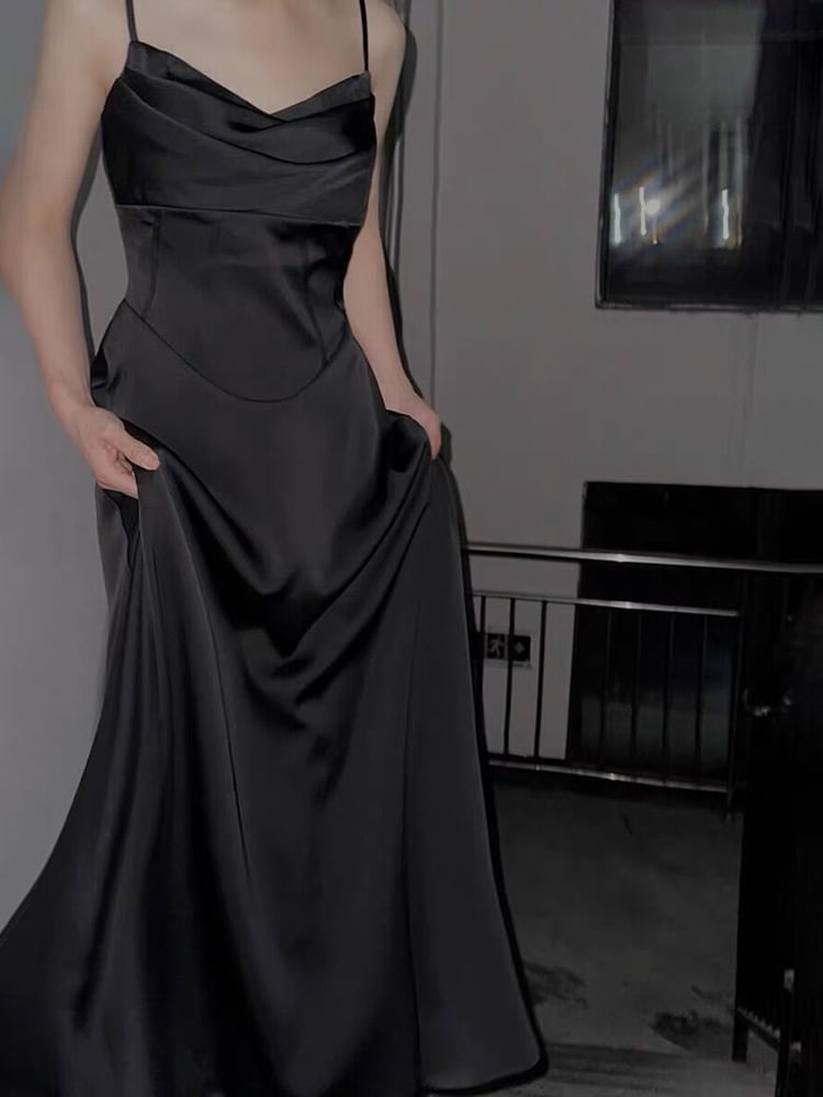 Shirred A-Line Maxi Dress