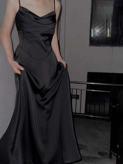 Shirred A-Line Maxi Dress