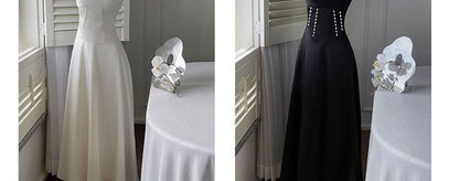 Shirred A-Line Maxi Dress