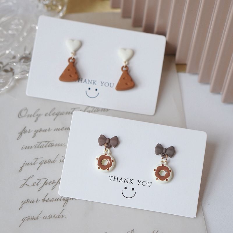 / Alloy Donut Earring Drop Cheese