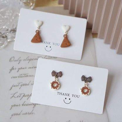 / Alloy Donut Earring Drop Cheese