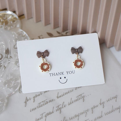 / Alloy Donut Earring Drop Cheese