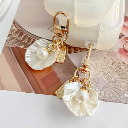 Pro / Case White With Stripe Shell Texture Skin Earphone Charm AirPods Pearl