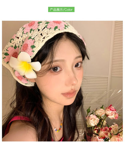 Floral Lace Crochet Scarf