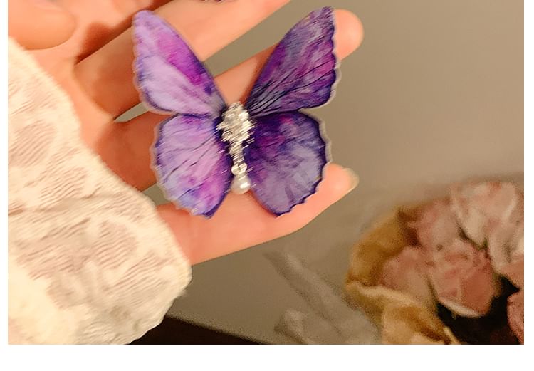 / Hair Clip Rhinestone Butterfly Set