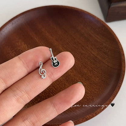 Asymmetrical Silver Sterling Stud Ear