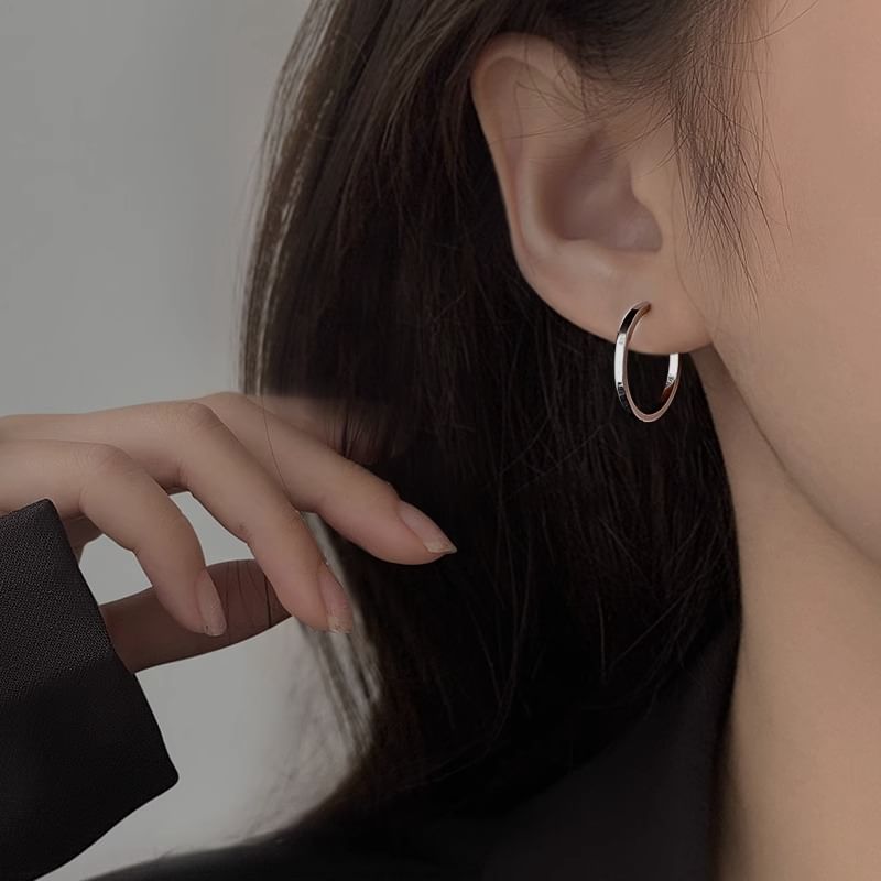 Earring Hoop Silver Sterling